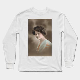 Edwardian lady in blue Long Sleeve T-Shirt